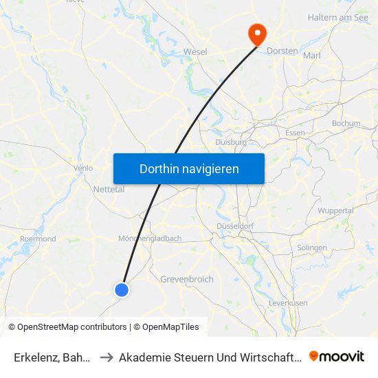 Erkelenz, Bahnhof to Akademie Steuern Und Wirtschaft Gmbh map