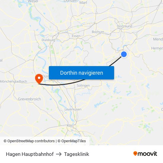Hagen Hauptbahnhof to Tagesklinik map