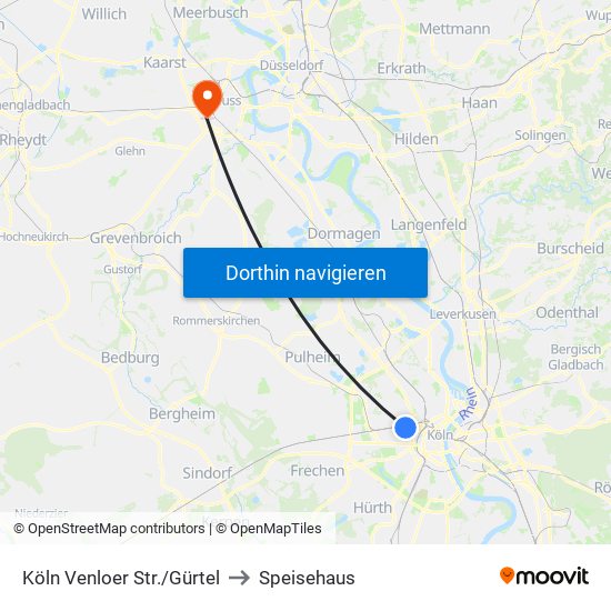 Köln Venloer Str./Gürtel to Speisehaus map