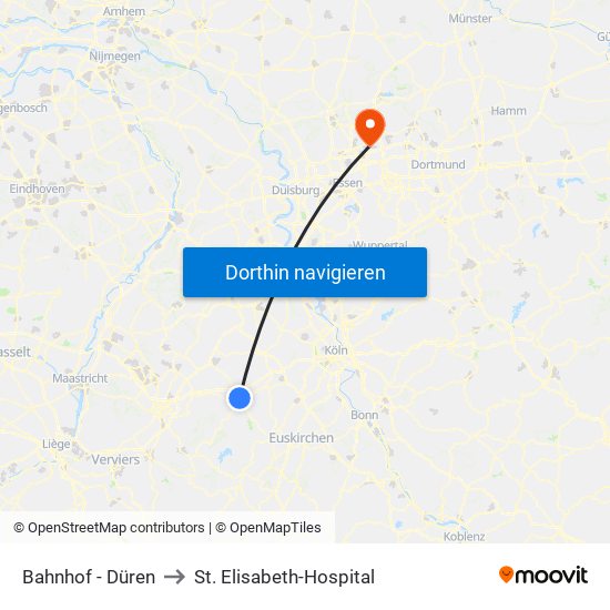 Bahnhof - Düren to St. Elisabeth-Hospital map