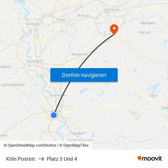 Köln Poststr. to Platz 3 Und 4 map