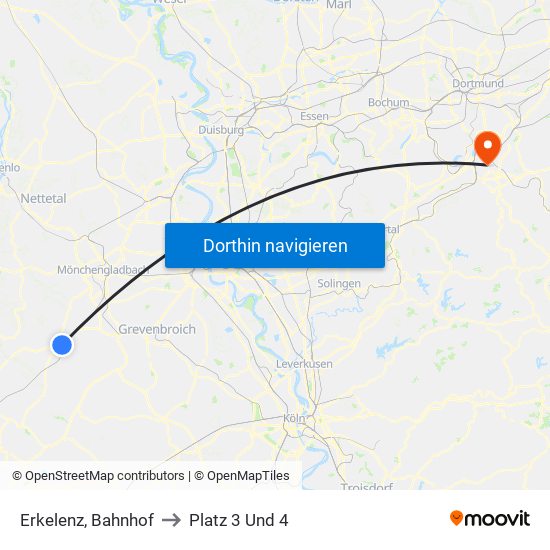 Erkelenz, Bahnhof to Platz 3 Und 4 map