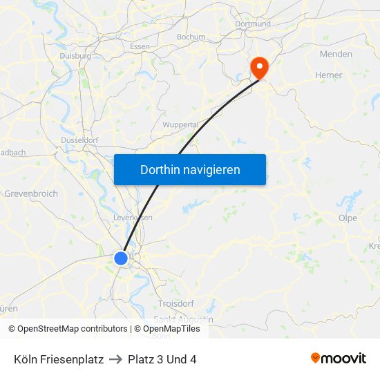 Köln Friesenplatz to Platz 3 Und 4 map