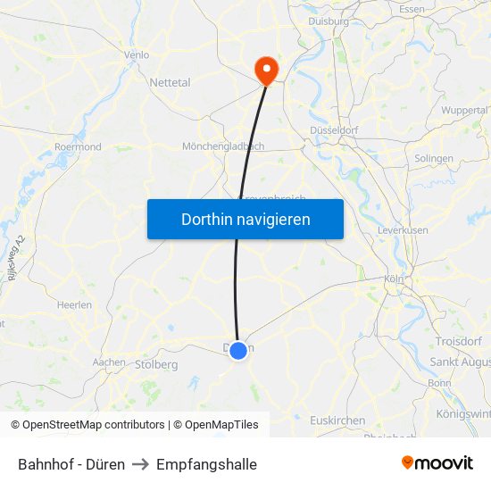 Bahnhof - Düren to Empfangshalle map