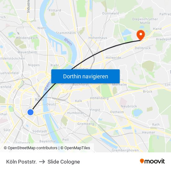 Köln Poststr. to Slide Cologne map