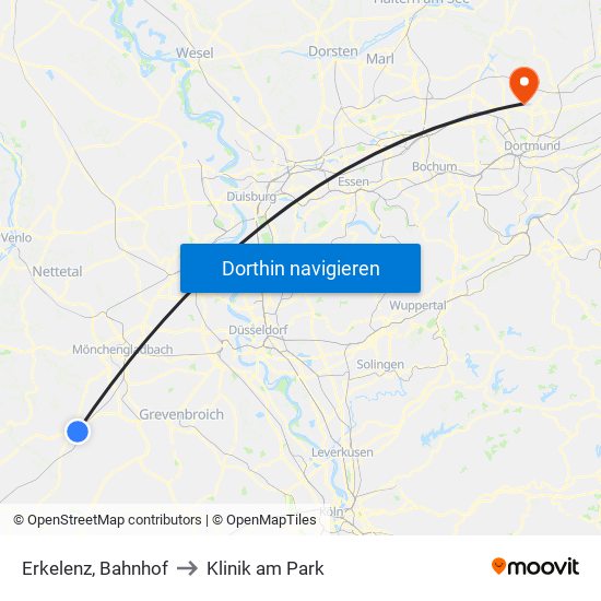 Erkelenz, Bahnhof to Klinik am Park map