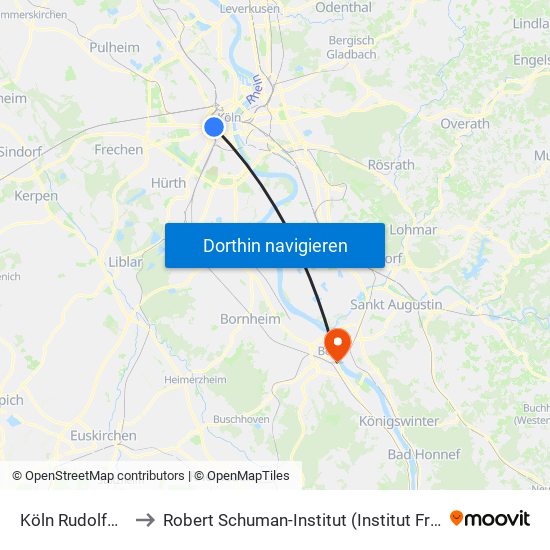 Köln Rudolfplatz to Robert Schuman-Institut (Institut Français) map