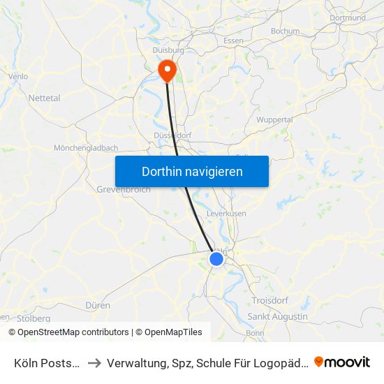 Köln Poststr. to Verwaltung, Spz, Schule Für Logopädie map