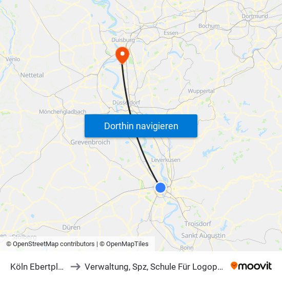 Köln Ebertplatz to Verwaltung, Spz, Schule Für Logopädie map