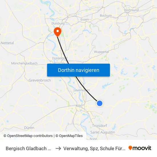 Bergisch Gladbach Bensberg to Verwaltung, Spz, Schule Für Logopädie map