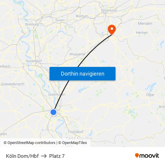 Köln Dom/Hbf to Platz 7 map