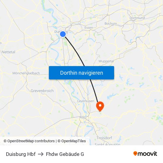 Duisburg Hbf to Fhdw Gebäude G map