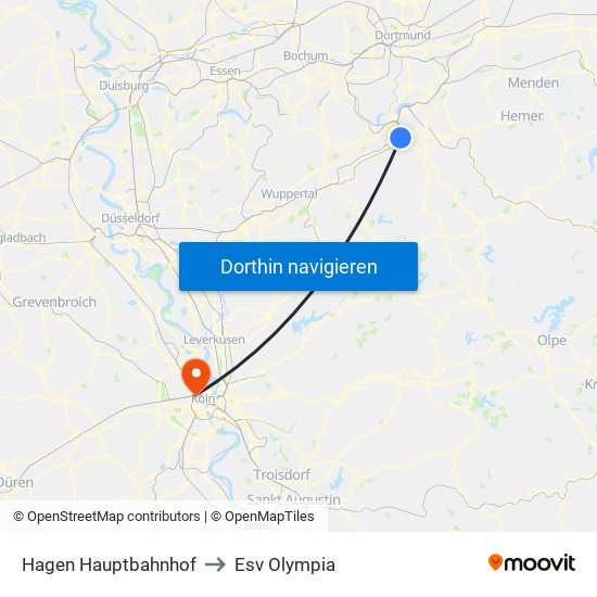 Hagen Hauptbahnhof to Esv Olympia map
