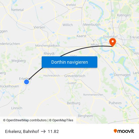 Erkelenz, Bahnhof to 11.82 map