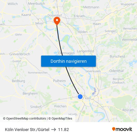 Köln Venloer Str./Gürtel to 11.82 map