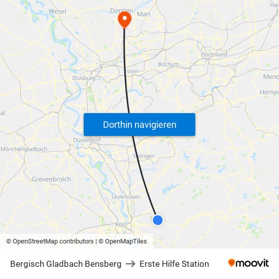 Bergisch Gladbach Bensberg to Erste Hilfe Station map