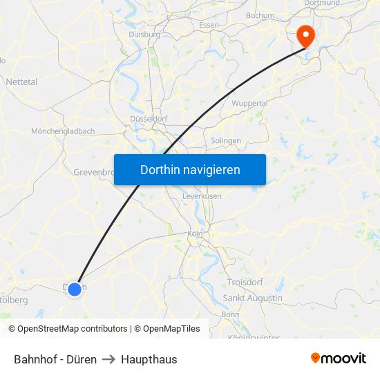 Bahnhof - Düren to Haupthaus map