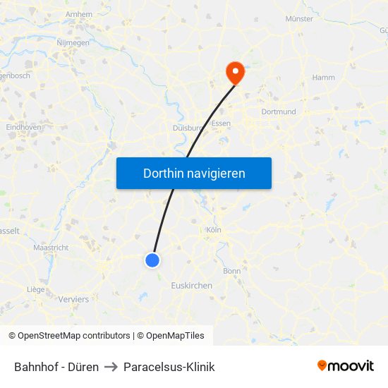 Bahnhof - Düren to Paracelsus-Klinik map