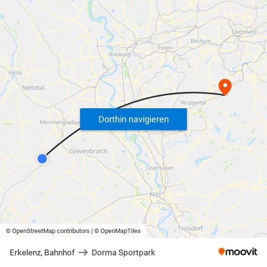 Erkelenz, Bahnhof to Dorma Sportpark map