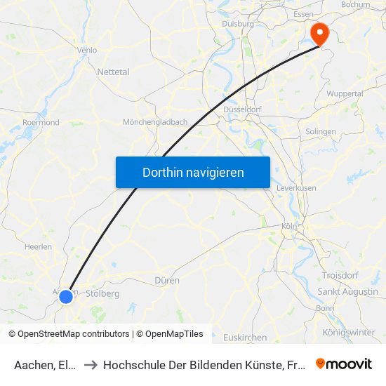 Aachen, Elisenbrunnen to Hochschule Der Bildenden Künste, Freie Akademie Der Bildenden Künste map