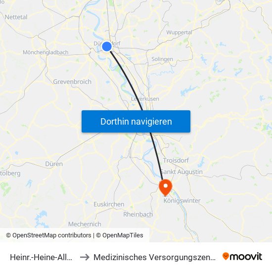 Heinr.-Heine-Allee U - Düsseldorf to Medizinisches Versorgungszentrum (Mvz) Geschäftsführung map