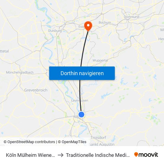 Köln Mülheim Wiener Platz to Traditionelle Indische Medizin (Tim) map