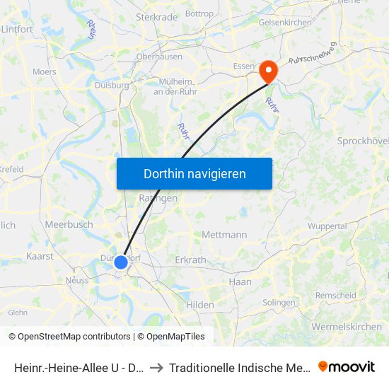 Heinr.-Heine-Allee U - Düsseldorf to Traditionelle Indische Medizin (Tim) map