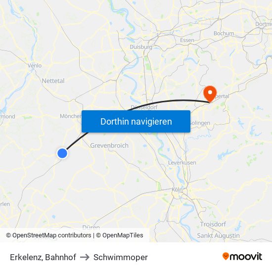 Erkelenz, Bahnhof to Schwimmoper map