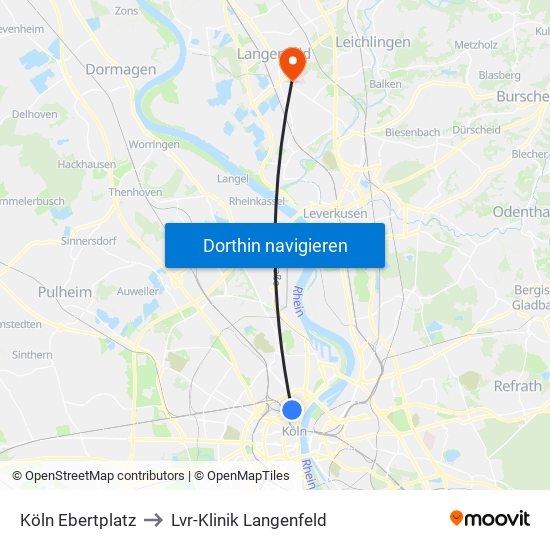 Köln Ebertplatz to Lvr-Klinik Langenfeld map