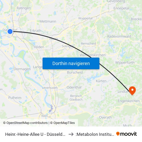 Heinr.-Heine-Allee U - Düsseldorf to :Metabolon Institute map