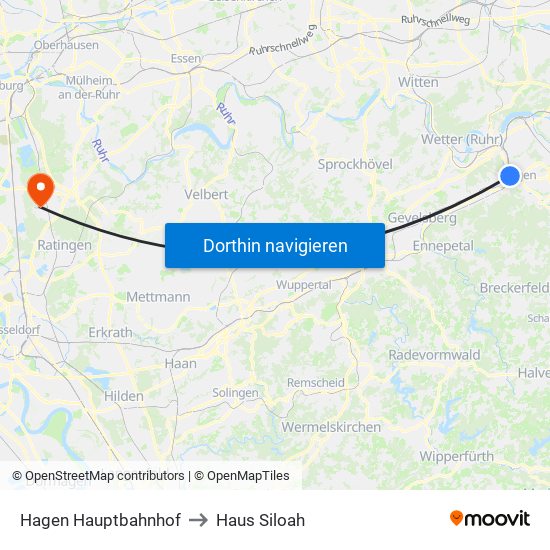 Hagen Hauptbahnhof to Haus Siloah map