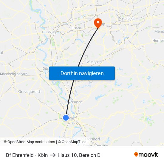 Bf Ehrenfeld - Köln to Haus 10, Bereich D map