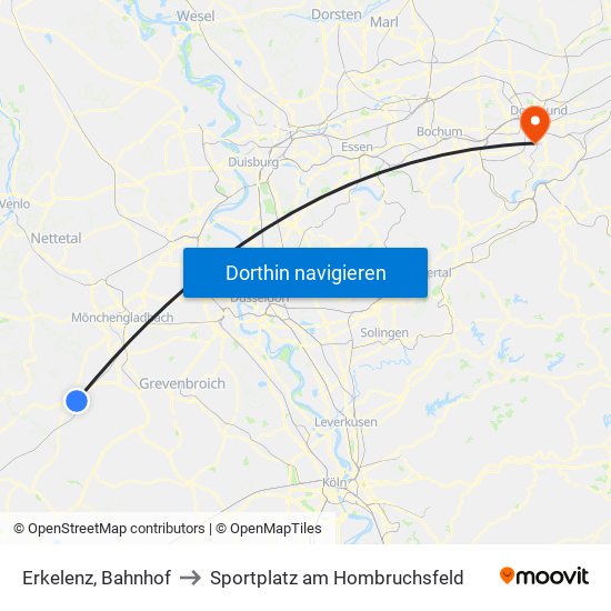 Erkelenz, Bahnhof to Sportplatz am Hombruchsfeld map