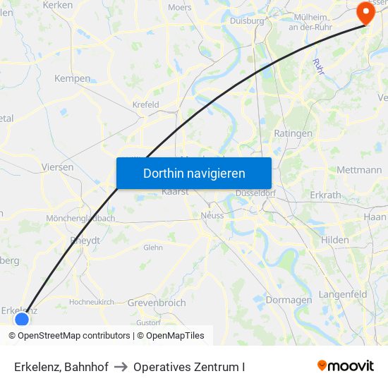 Erkelenz, Bahnhof to Operatives Zentrum I map