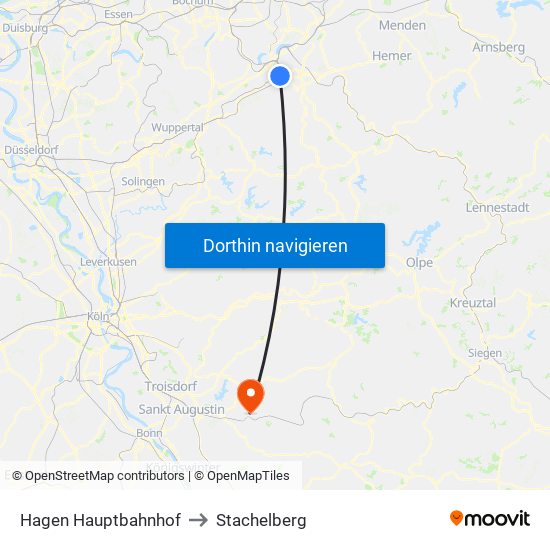 Hagen Hauptbahnhof to Stachelberg map