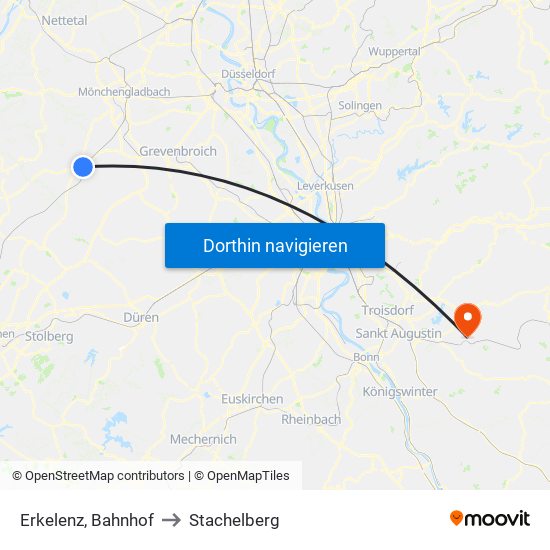 Erkelenz, Bahnhof to Stachelberg map