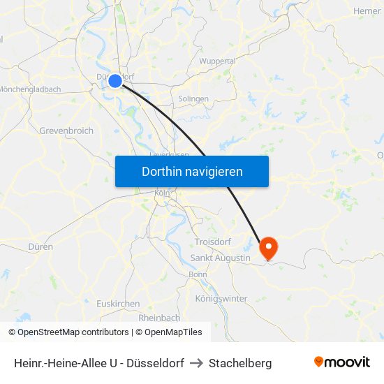 Heinr.-Heine-Allee U - Düsseldorf to Stachelberg map