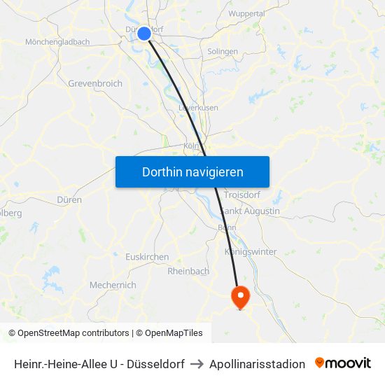 Heinr.-Heine-Allee U - Düsseldorf to Apollinarisstadion map