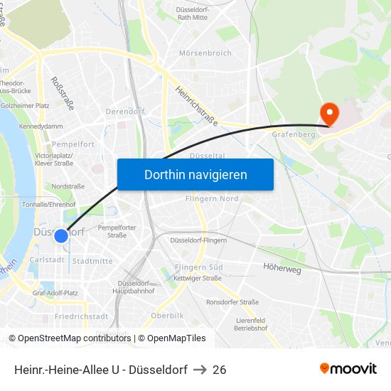 Heinr.-Heine-Allee U - Düsseldorf to 26 map