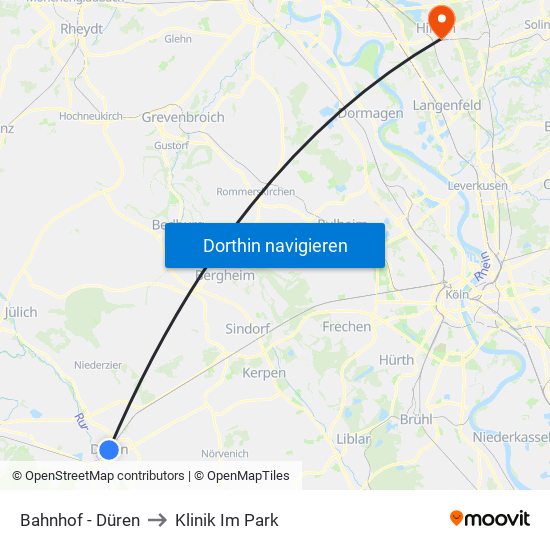 Bahnhof - Düren to Klinik Im Park map