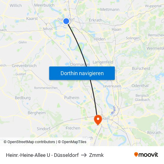 Heinr.-Heine-Allee U - Düsseldorf to Zmmk map