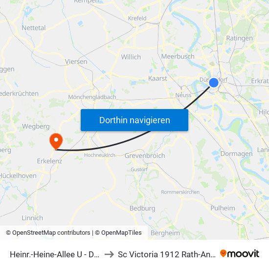 Heinr.-Heine-Allee U - Düsseldorf to Sc Victoria 1912 Rath-Anhoven E.V. map