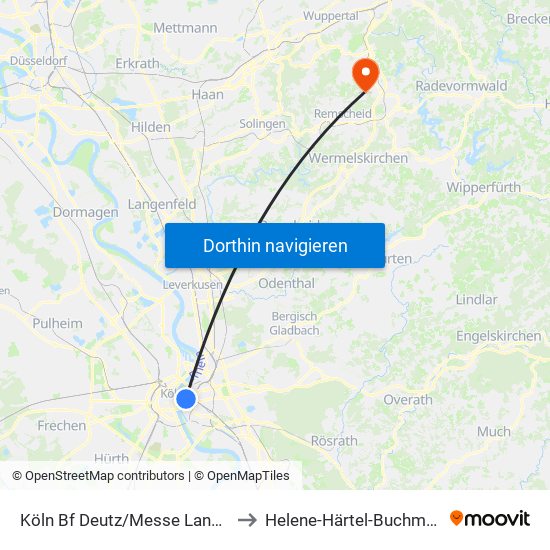 Köln Bf Deutz/Messe Lanxess Arena to Helene-Härtel-Buchmann-Haus map