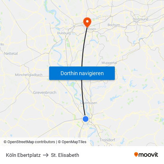 Köln Ebertplatz to St. Elisabeth map