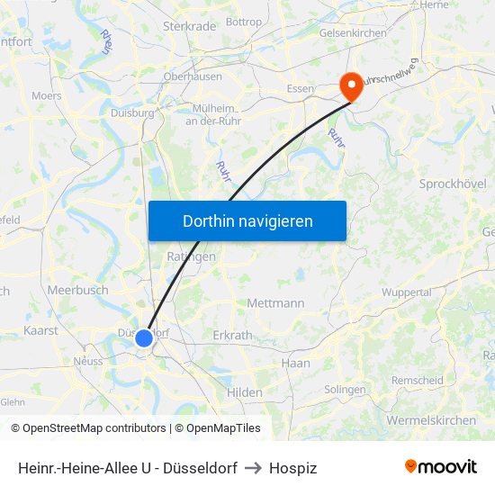Heinr.-Heine-Allee U - Düsseldorf to Hospiz map