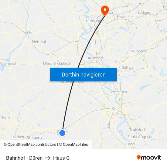 Bahnhof - Düren to Haus G map