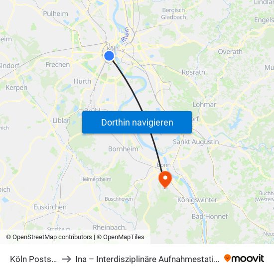 Köln Poststr. to Ina – Interdisziplinäre Aufnahmestation map