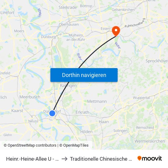Heinr.-Heine-Allee U - Düsseldorf to Traditionelle Chinesische Medizin (Tcm) map