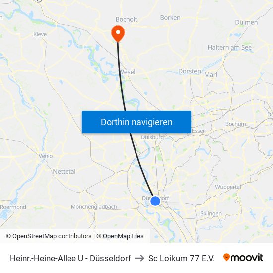 Heinr.-Heine-Allee U - Düsseldorf to Sc Loikum 77 E.V. map