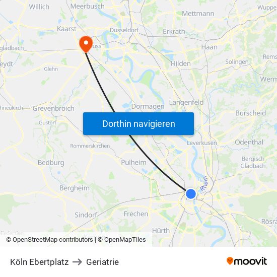 Köln Ebertplatz to Geriatrie map